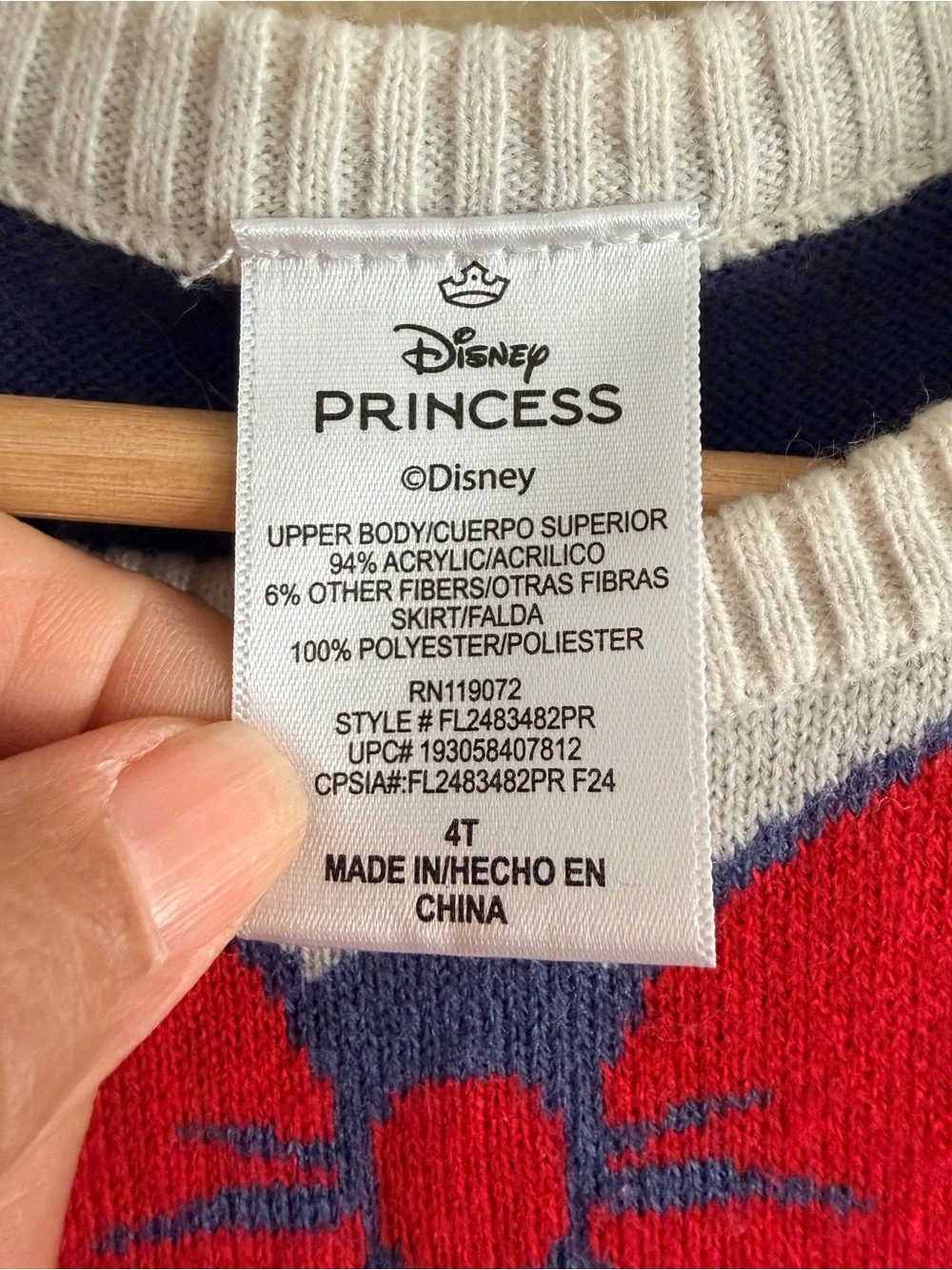 Disney Navy, Light Blue, Red & Cream Princess Bow Costume Dress